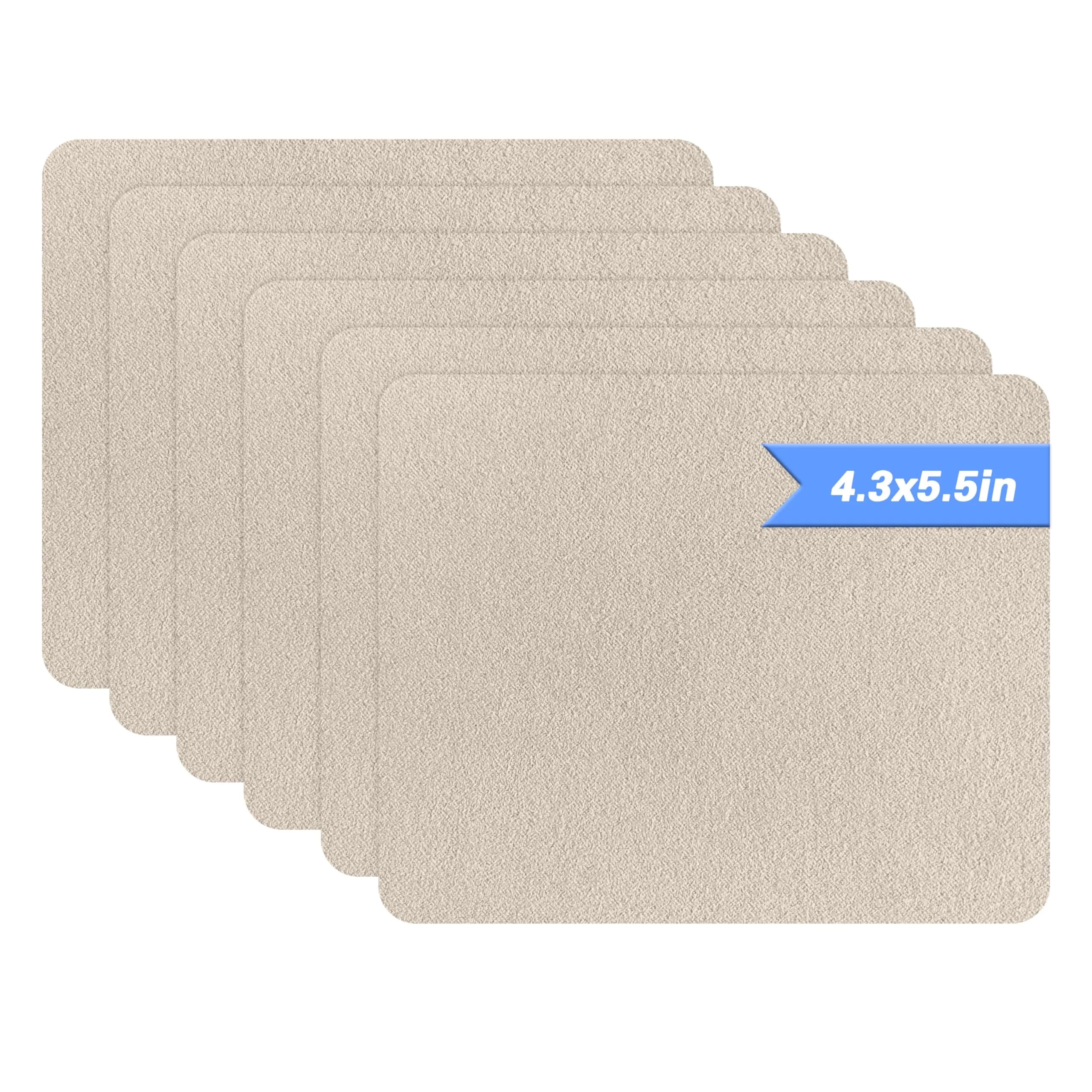 Azobur Self-Adhesive Fabric Repair Patch 6 pcs | Microfiber Suede for Sofa & Furniture — Beige