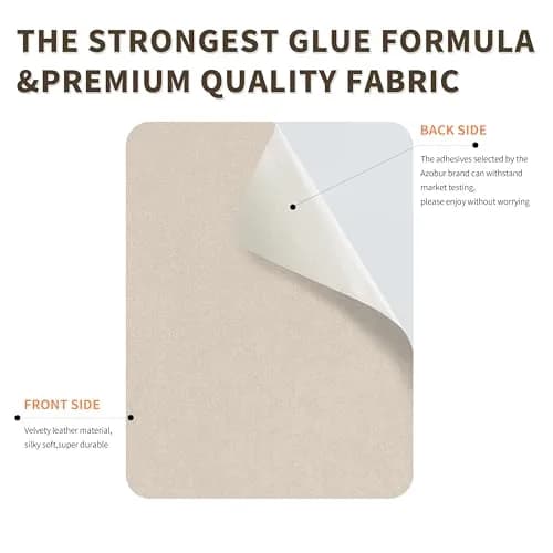 Azobur Fabric Repair Patch 6 Piece Microfiber Self Adhesive for Sofa Beige | Quick Fix & Luxurious Look thumbnail 3