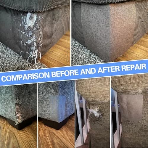 Azobur Fabric Repair Patch 6 Piece Microfiber Self Adhesive for Sofa Beige | Quick Fix & Luxurious Look thumbnail 4