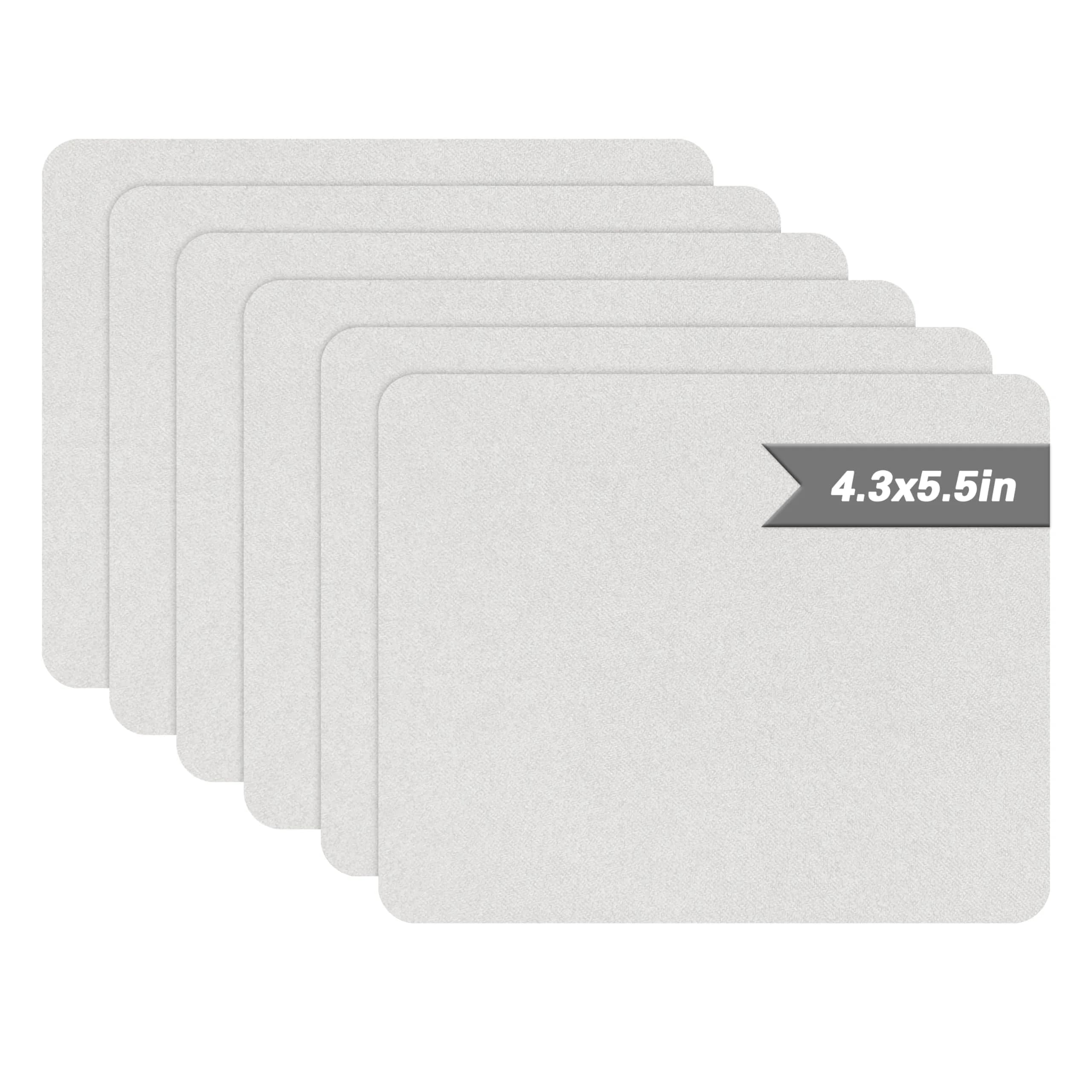 Azobur Self-Adhesive Fabric Repair Patch 6 pcs | Microfiber Suede for Sofa & Furniture — Light Grey