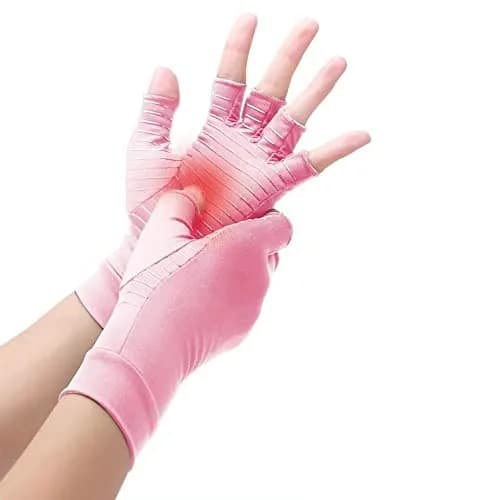 Waxden Copper Compression Arthritis Gloves, Fingerless Support for Hands & Fingers, Pain Relief & Healing, Unisex, 1 Pair thumbnail 1