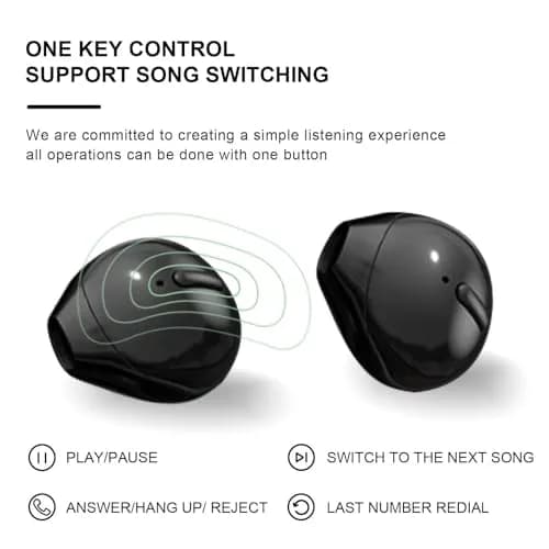 Xmenha Invisible Wireless Earbuds Bluetooth in-Ear Mini Discreet Tiny Earpiece with Charging Case for Small Ears, 6 Hours Playtime thumbnail 6
