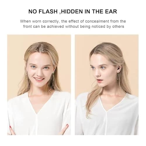 Xmenha Invisible Wireless Earbuds Bluetooth in-Ear Mini Discreet Tiny Earpiece with Charging Case for Small Ears, 6 Hours Playtime thumbnail 3