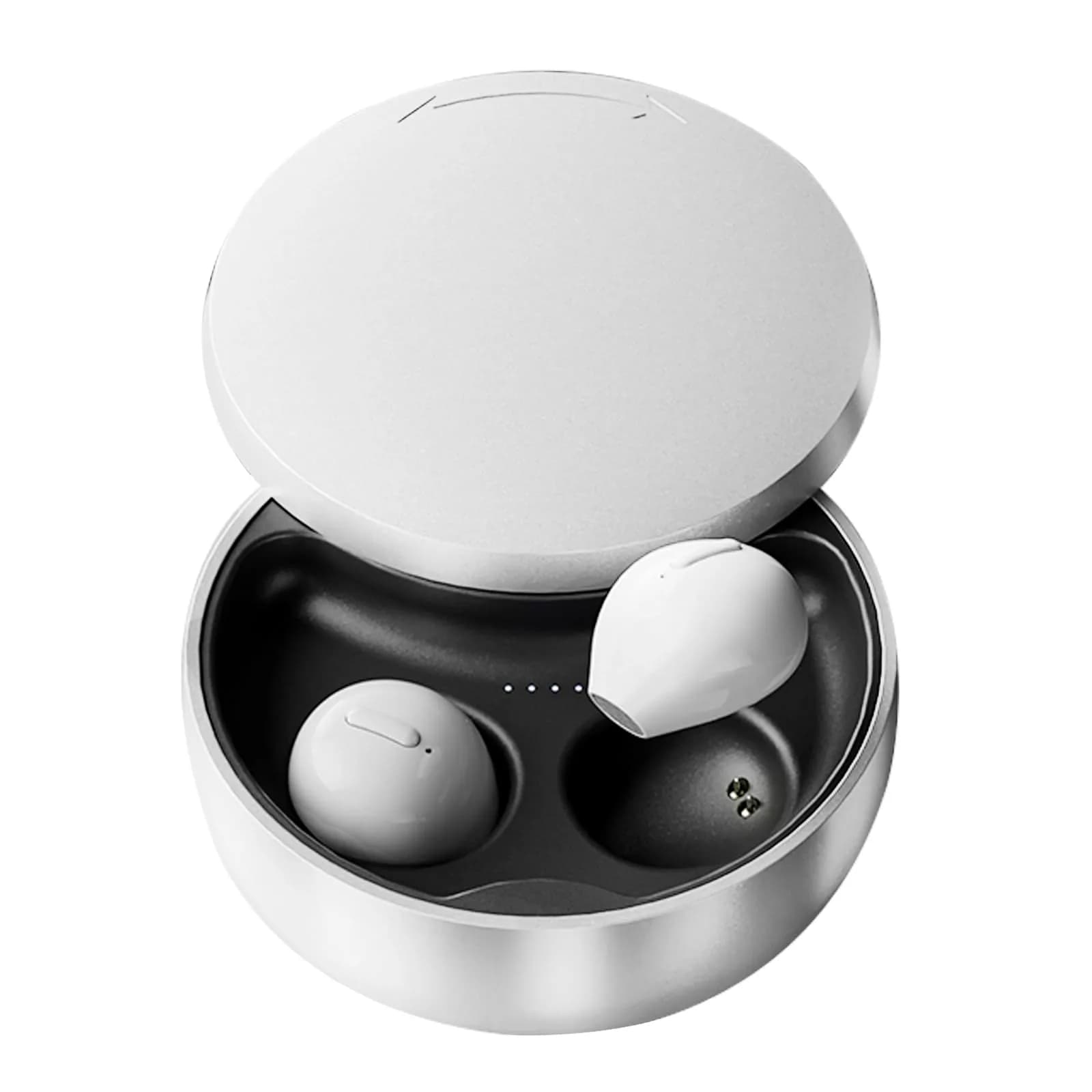 Xmenha Invisible Wireless Earbuds Bluetooth 5.0 Mini Discreet Tiny Earpiece with Charging Case for Small Ears & Sleeping - Yellow — White