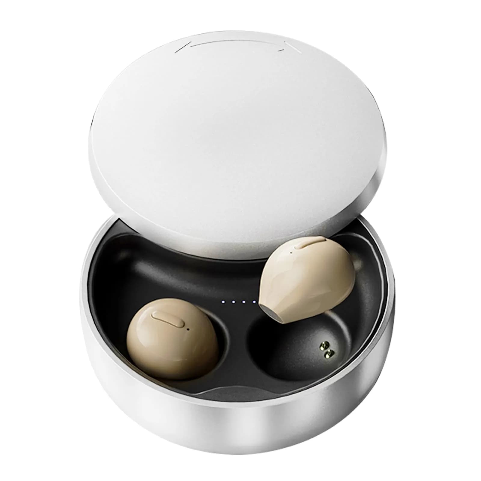 Xmenha Invisible Wireless Earbuds Bluetooth 5.0 Mini Discreet Tiny Earpiece with Charging Case for Small Ears & Sleeping - Yellow - main product image