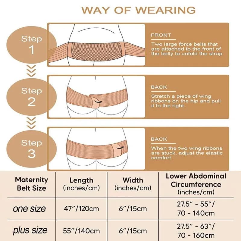 AIWITHPM Pregnancy Support Belt for Back Pain Relief | 27.5"-55" Adjustable Size thumbnail 7