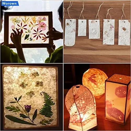 Worown 5 Sizes Wooden Paper Making Frames | DIY Eco-Friendly Craft Kit for Handmade Paper thumbnail 6