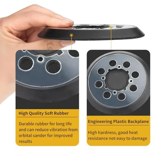 Gnellkoor 5 Inch Orbital Sander Pad Replacement 2 Pack | Compatible with DeWalt DWE64233 & N329079 thumbnail 5