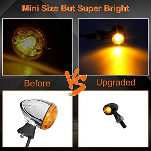 QUASCO Motorcycle LED Turn Signals Amber/Red | Universal 12V Blinkers for Harley Honda Suzuki Yamaha thumbnail 3