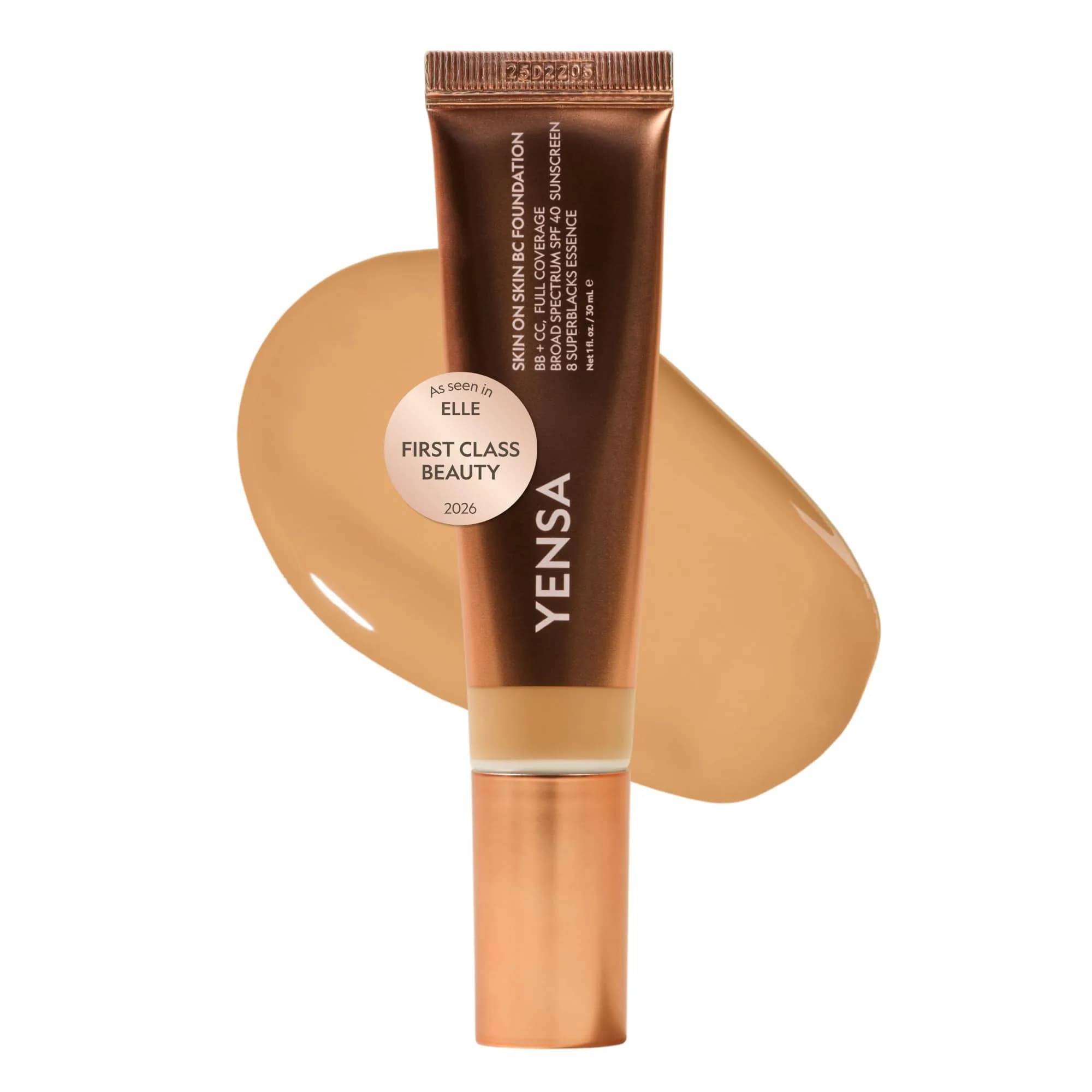 YENSA BC Foundation - Full Coverage Foundation, SPF 40, 1 oz | Hydrates & Firms Skin, Korean Makeup — Tan Neutral / 1 Ounce