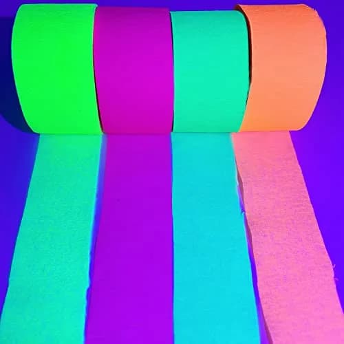 MFLUEEWR Blacklight Party Streamer Decorations 8 Rolls 840ft Glow Crepe Paper | UV Reactive Neon Streamers for Parties thumbnail 7