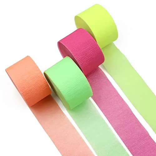 MFLUEEWR Blacklight Party Streamer Decorations 8 Rolls 840ft Glow Crepe Paper | UV Reactive Neon Streamers for Parties thumbnail 2
