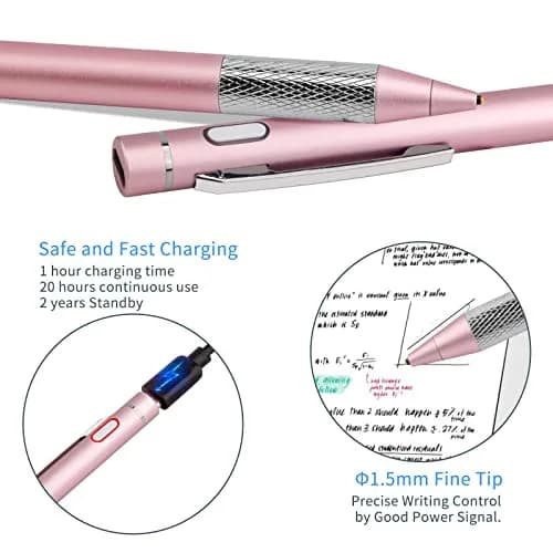 Minilabo Stylus Pencil for iPhone 14/15/16/17 Pro Max Pen, Pink | Precise Active Stylus with 1.5mm Tip thumbnail 4