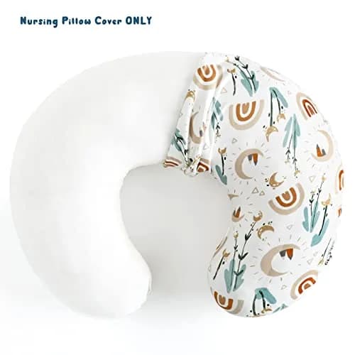 GRSSDER Nursing Pillow Cover Rainbow Pattern | Stretchy Minky Removable Slipcover for Breastfeeding Pillows thumbnail 6