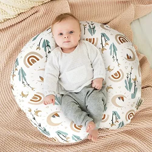 GRSSDER Nursing Pillow Cover Rainbow Pattern | Stretchy Minky Removable Slipcover for Breastfeeding Pillows thumbnail 2