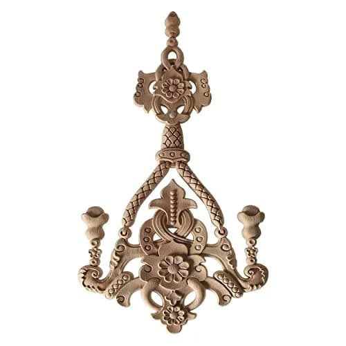 Beoot Wooden Corner Applique 40x23cm | Elegant Carved Wall Decor for Home thumbnail 1