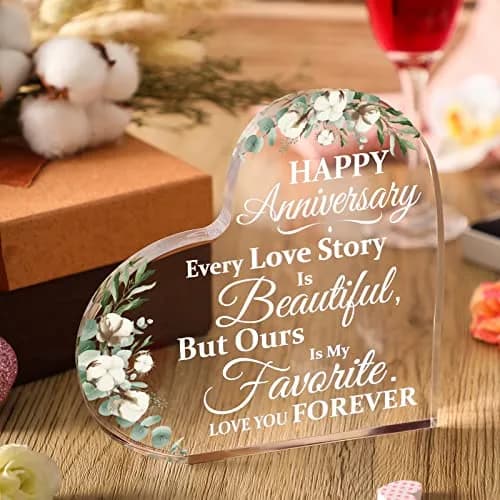 Yulejo Acrylic Heart Decorative Sign (15.1 x 15.1 x 1.4 cm / 5.9 x 5.9 x 0.55 inches) | Romantic Anniversary Gift for Her thumbnail 8