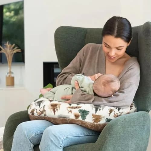 GRSSDER Watercolor Forest Deer Nursing Pillow Cover 50cm x 60cm (25" x 23") | Stretchy Minky Slipcover for Breastfeeding Pillows thumbnail 4