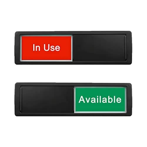 LoYinLo In Use or Available Sign, 7" x 2" Black | Magnetic Slider Door Indicator for Home & Office thumbnail 1