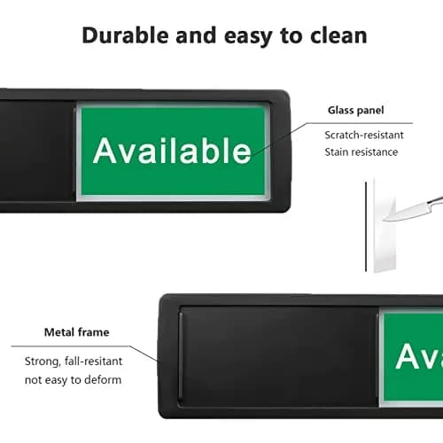 LoYinLo In Use or Available Sign, 7" x 2" Black | Magnetic Slider Door Indicator for Home & Office thumbnail 3