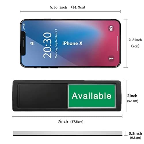 LoYinLo In Use or Available Sign, 7" x 2" Black | Magnetic Slider Door Indicator for Home & Office thumbnail 4