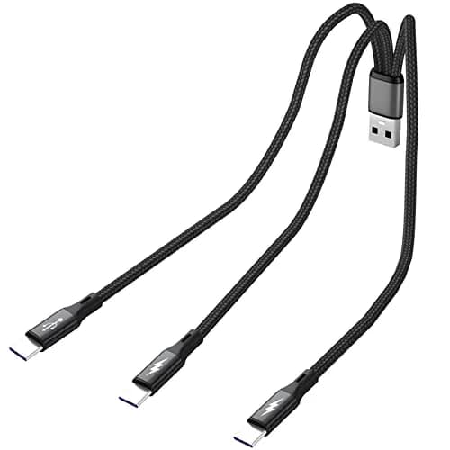 GELRHONR USB A to 3 Type-C Male Splitter Cable 1.2m (3.9ft) Black | Charges 3 Devices Simultaneously thumbnail 8