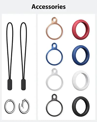 Stouchi Airtag Holder Key Ring with TPU Case, 4 Pack, Stainless Steel & Soft TPU, Compatible with AirTag 1st & 2nd Gen thumbnail 4