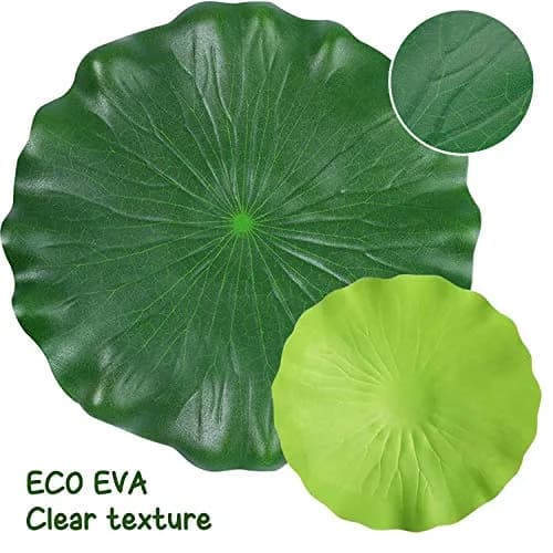 ZAUGONTW Realistic Lily Pads Leaves for Ponds, 10 Pcs Floating Foam Lotus Leaves, 4 Sizes, Green thumbnail 6