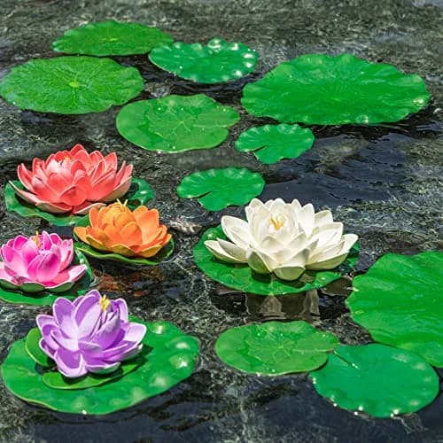 ZAUGONTW Realistic Lily Pads Leaves for Ponds, 10 Pcs Floating Foam Lotus Leaves, 4 Sizes, Green thumbnail 3
