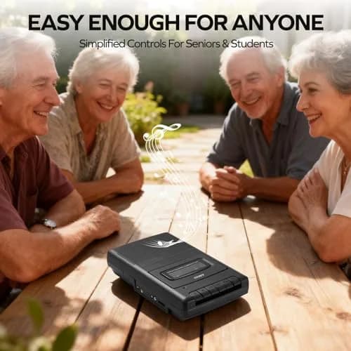 Coby Portable Cassette Player & Voice Recorder CVR42BK Black | Record & Play Cassette Tapes Anywhere thumbnail 2