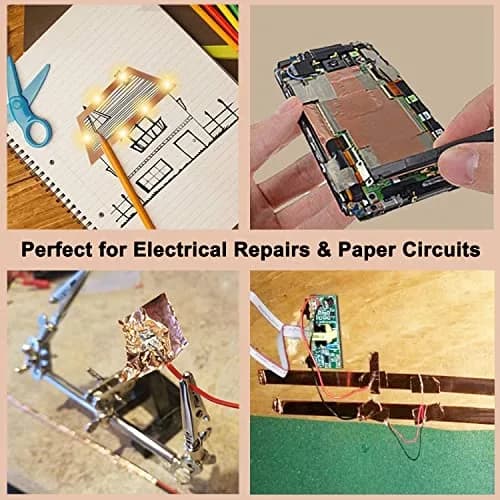 vootape Copper Foil Tape 4 inch x 33ft | Double-Sided Conductive Adhesive for EMI Shielding & Guitar Repairs thumbnail 7