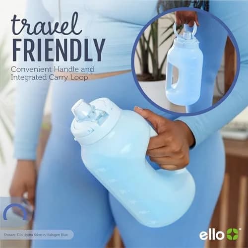 Ello Hydra 64oz Water Jug with Handle & Motivational Markers | Leak-Proof BPA Free Plastic Bottle (64 oz / 1.89L) thumbnail 4