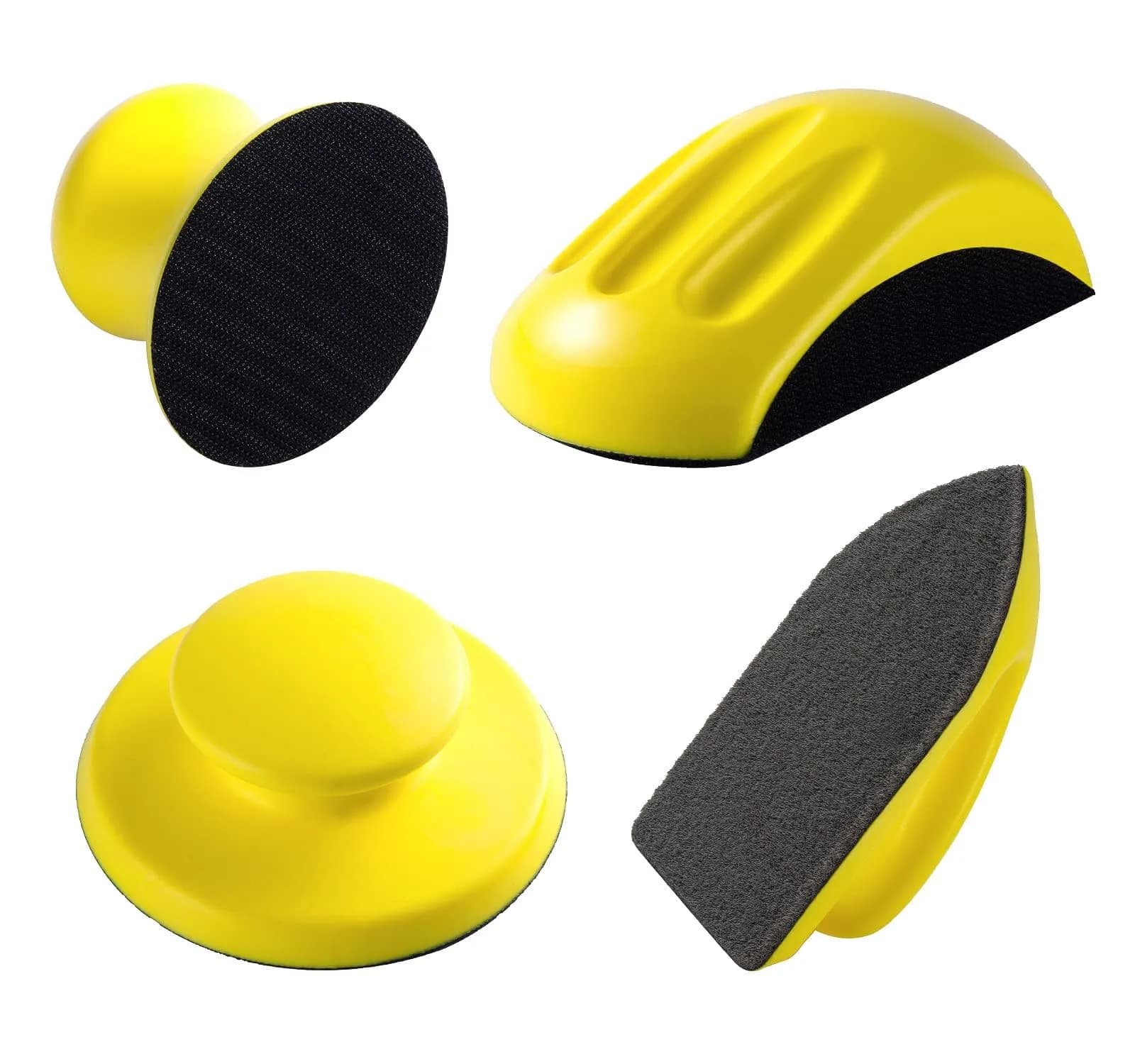 S SATC 4PCS Hook and Loop Sanding Block Set 5 Inch Round and Mouse Shapes | Versatile Sanding for Wood Furniture Restoration