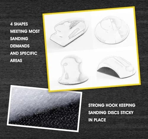 S SATC 4PCS Hook and Loop Sanding Block Set 5 Inch Round and Mouse Shapes | Versatile Sanding for Wood Furniture Restoration thumbnail 5