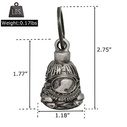 Dream Apparel Motorcycle Ride Bell for Bikers, Heavy Spirit Keychain & Lucky Charm (DBL9-L POW MIA) thumbnail 2