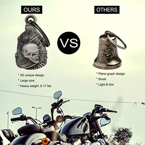 Dream Apparel Motorcycle Ride Bell for Bikers, Heavy Spirit Keychain & Lucky Charm (DBL13-L Rebel) thumbnail 3