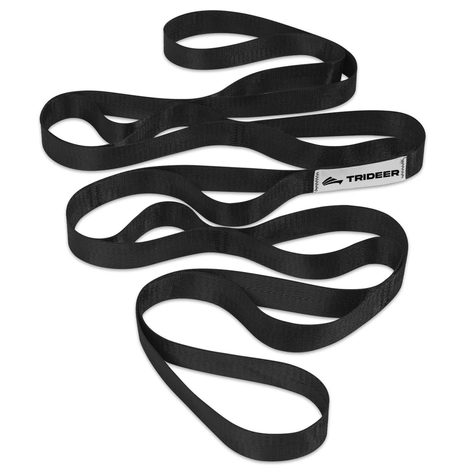 Trideer Stretching Strap Yoga Strap Physical Therapy 75"x1" | Non-Elastic, Sturdy Polyester for Home & Gym (Black) - main product image