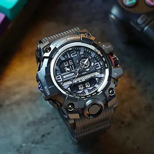 KXAITO Men's Sports Watch 58mm (2.28") | Military Style Dual Dial with LED & Stopwatch thumbnail 4