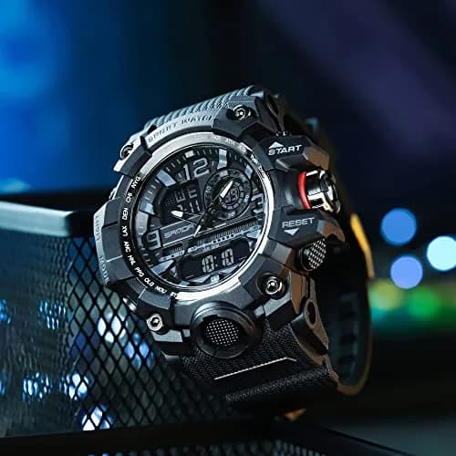 KXAITO Men's Sports Watch 58mm (2.28") | Military Style Dual Dial with LED & Stopwatch thumbnail 5