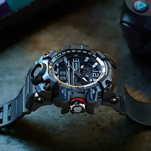 KXAITO Men's Sports Watch 58mm (2.28") | Military Style Dual Dial with LED & Stopwatch thumbnail 6