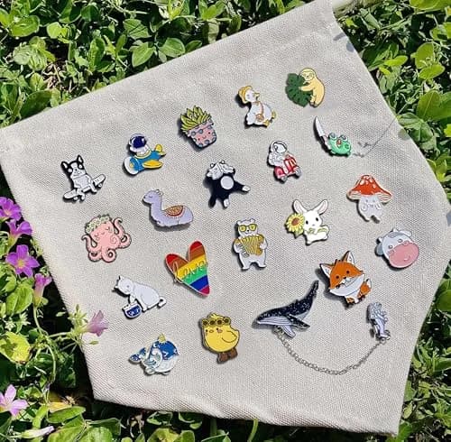 SINCCO Cute Enamel Backpack Pins, Funny Anime Lapel Pin Bulk Set (20 pcs, 1.0-1.4 inch) thumbnail 6