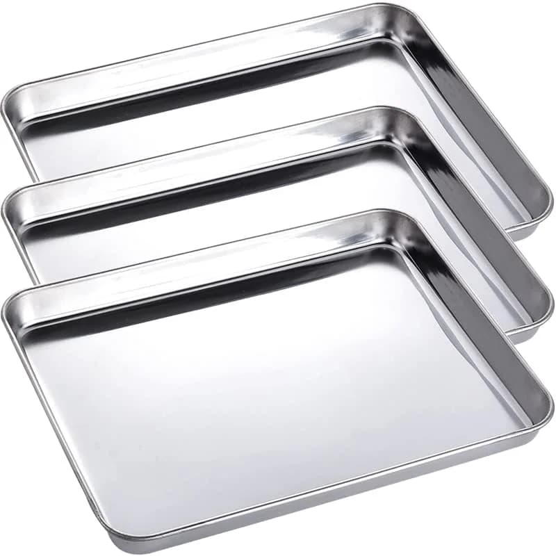 LabAider Professional Medical Surgical Stainless Steel Dental Procedure Tray 26 cm (10.5") x 20 cm (8.0") x 2.5 cm (1.0") | 3-Pack Lab Instrument Tools Trays thumbnail 2