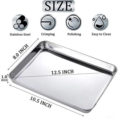 LabAider Professional Medical Surgical Stainless Steel Dental Procedure Tray 26 cm (10.5") x 20 cm (8.0") x 2.5 cm (1.0") | 3-Pack Lab Instrument Tools Trays thumbnail 3