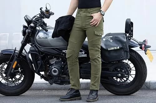 CTBQiTom Motorcycle Pants for Men & Women with CE Level 2 Armor Army Green | Slim Fit, Impact-Resistant, All-Day Comfort thumbnail 2