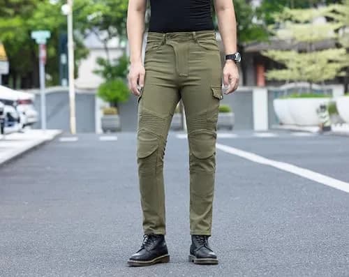 CTBQiTom Motorcycle Pants for Men & Women with CE Level 2 Armor Army Green | Slim Fit, Impact-Resistant, All-Day Comfort thumbnail 3