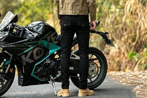 CTBQiTom Motorcycle Pants for Men & Women with CE Level 2 Armor Black | Slim Fit, Durable, Impact-Resistant thumbnail 3