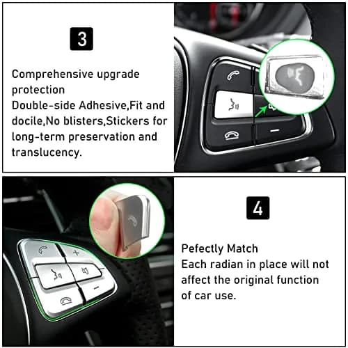 Moonlinks Steering Wheel Button Trim Stickers 12-Pack | Chrome-Plated ABS for Mercedes Benz C V GLC Class thumbnail 4