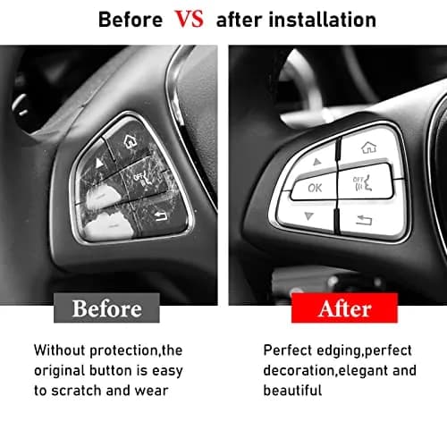 Moonlinks Steering Wheel Button Trim Stickers 12-Pack | Chrome-Plated ABS for Mercedes Benz C V GLC Class thumbnail 5