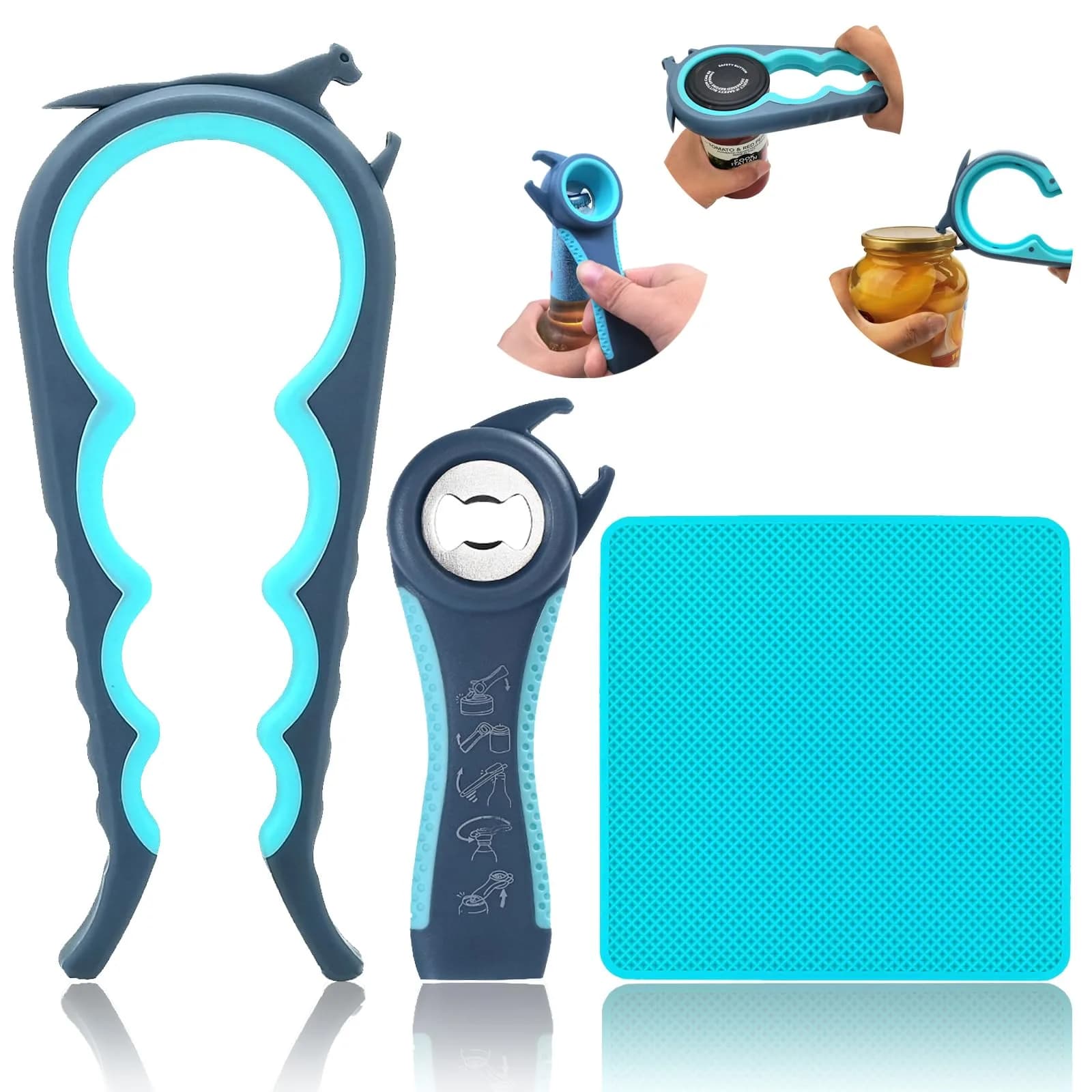 Otstar Jar Opener & Bottle Opener for Seniors with Arthritis, Weak Hands | Effortless Grip & Durable Design — 5-in-1