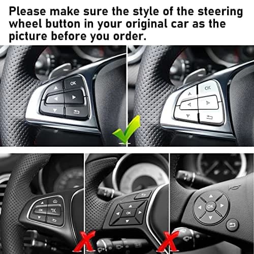 Moonlinks Chrome Steering Wheel Button Covers Trim Stickers for Mercedes Benz A B GLA CLA GLS GLE CLS SL Class (12 Pack) thumbnail 7
